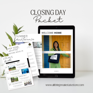 Closing Day Packet for real estate